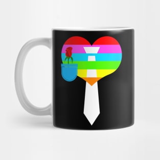 Tuxedo Costume With Tie And Large Heart Lgbt Mug